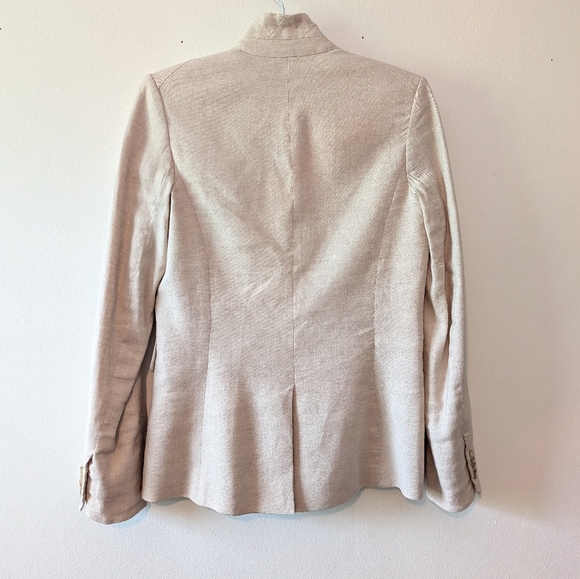 Beard Size 2 Linen UpCollar Beige Tan Dickey Jacket Blazer - Picture 7 of 14